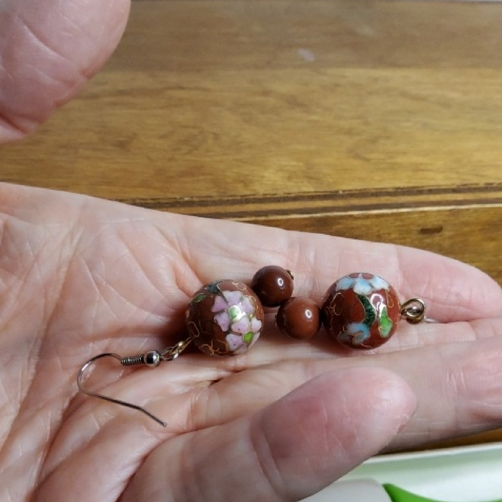 Cloisonne Earrings,poodle Holder